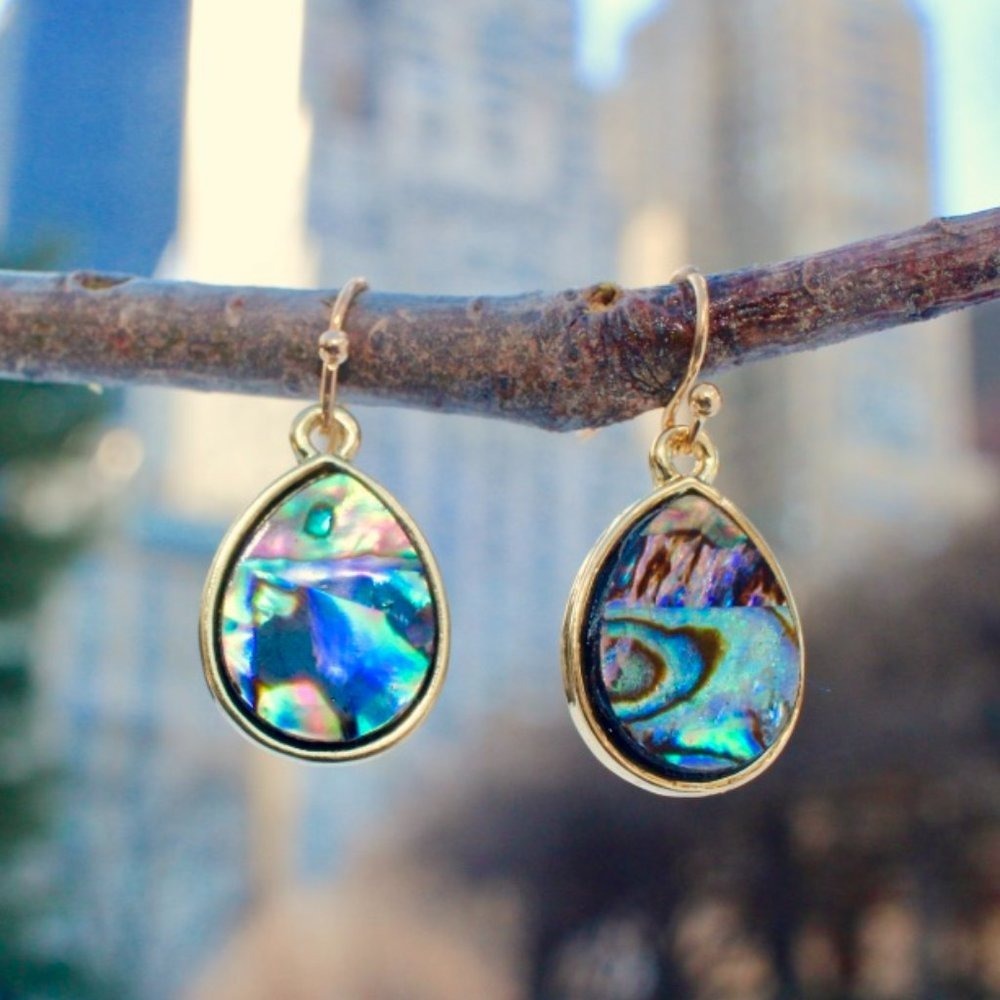 New Abalone Shell Beach Boho Drop Dangle Earrings
